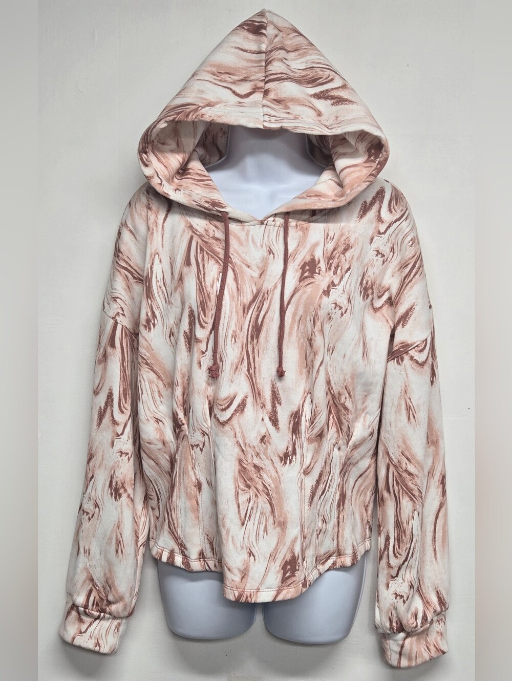 Style Not Size For Jenni XL Hoodie Sweatshirt Pullover Pleats Marbled